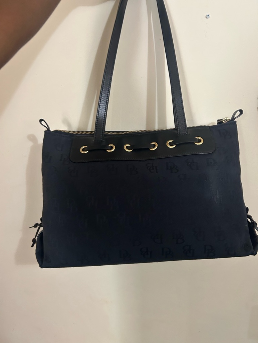 Black Dooney & Burke Monogram Tote Bag  Women's Handbag